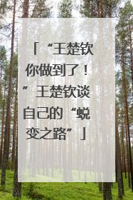 “王楚钦你做到了！”王楚钦谈自己的“蜕变之路”