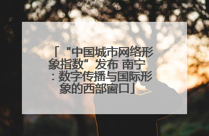 “中国城市网络形象指数”发布 南宁：数字传播与国际形象的西部窗口