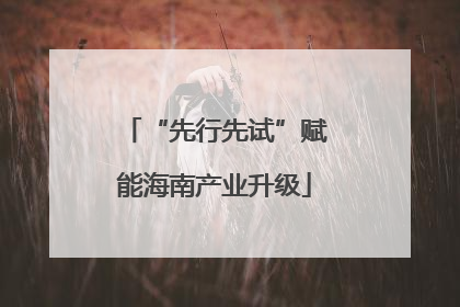 “先行先试”赋能海南产业升级
