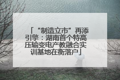 “制造立市”再添引擎：湖南首个特高压输变电产教融合实训基地在衡落户