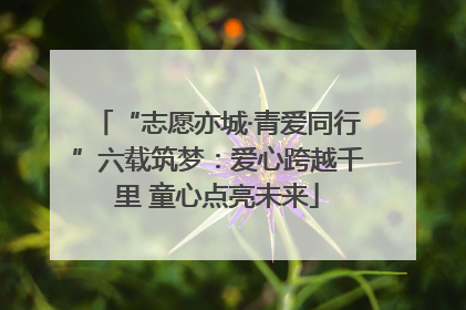 “志愿亦城·青爱同行”六载筑梦：爱心跨越千里 童心点亮未来
