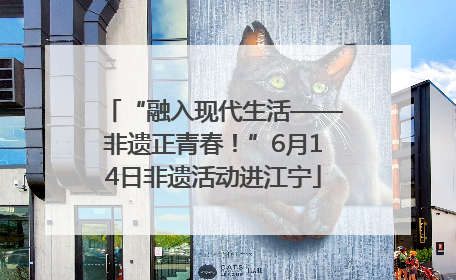“融入现代生活——非遗正青春！”6月14日非遗活动进江宁
