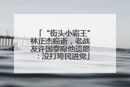 “街头小霸王”林正杰癌逝，老战友许国泰曝他遗愿：没打垮民进党