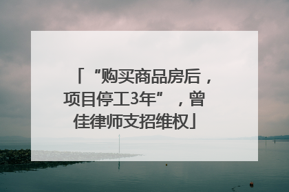“购买商品房后，项目停工3年”，曾佳律师支招维权