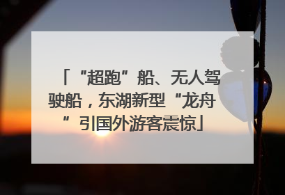 “超跑”船、无人驾驶船，东湖新型“龙舟”引国外游客震惊