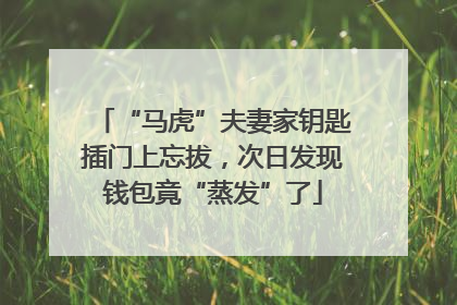 “马虎”夫妻家钥匙插门上忘拔，次日发现钱包竟“蒸发”了