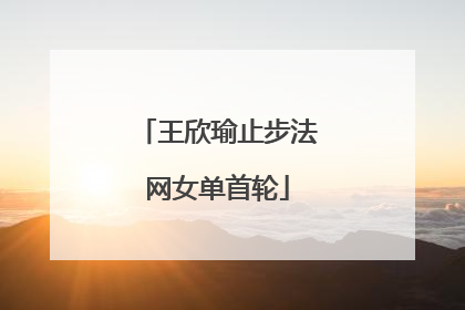 王欣瑜止步法网女单首轮
