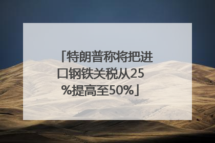 特朗普称将把进口钢铁关税从25%提高至50%