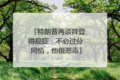 特朗普再谈拜登得癌症：不必过分同情，他很恶毒