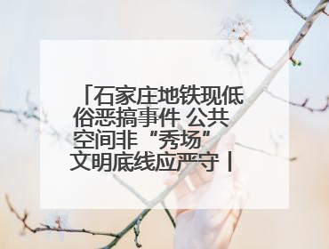 石家庄地铁现低俗恶搞事件 公共空间非“秀场” 文明底线应严守丨有一说一