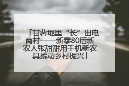 甘薯地里“长”出电商村——新泰80后新农人张甜甜用手机新农具撬动乡村振兴