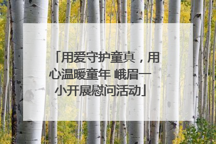 用爱守护童真，用心温暖童年 峨眉一小开展慰问活动