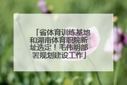 省体育训练基地和湖南体育职院新址选定！毛伟明部署规划建设工作