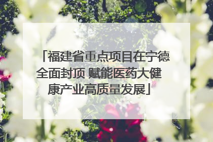 福建省重点项目在宁德全面封顶 赋能医药大健康产业高质量发展
