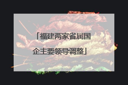 福建两家省属国企主要领导调整