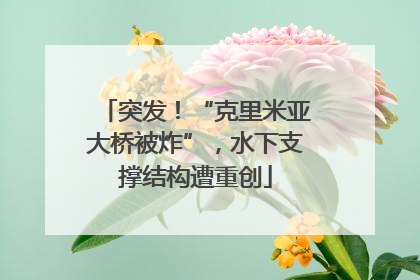 突发！“克里米亚大桥被炸”，水下支撑结构遭重创