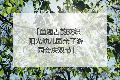 童趣古韵交织 阳光幼儿园亲子游园会庆双节