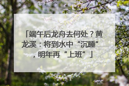 端午后龙舟去何处？黄龙溪：将到水中“沉睡”，明年再“上班”