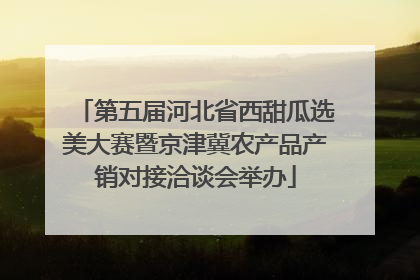 第五届河北省西甜瓜选美大赛暨京津冀农产品产销对接洽谈会举办