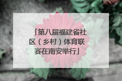 第八届福建省社区（乡村）体育联赛在南安举行