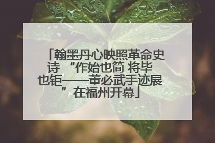 翰墨丹心映照革命史诗 “作始也简 将毕也钜——董必武手迹展”在福州开幕