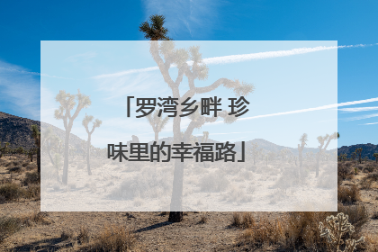 罗湾乡畔 珍味里的幸福路