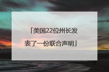 美国22位州长发表了一份联合声明