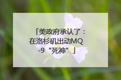 美政府承认了：在洛杉矶出动MQ-9“死神”