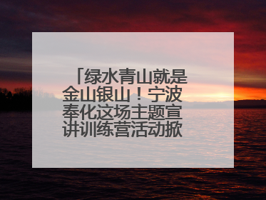 绿水青山就是金山银山！宁波奉化这场主题宣讲训练营活动掀起青春热潮