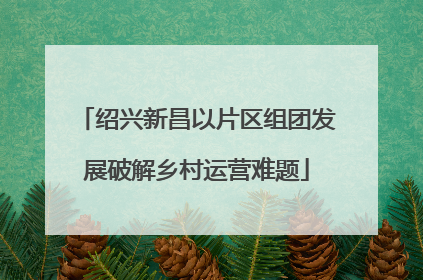 绍兴新昌以片区组团发展破解乡村运营难题