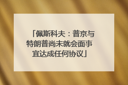 佩斯科夫：普京与特朗普尚未就会面事宜达成任何协议