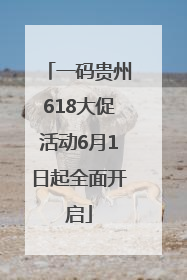 一码贵州618大促活动6月1日起全面开启