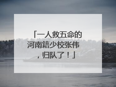 一人救五命的河南籍少校张伟，归队了！