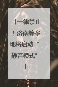 一律禁止！济南等多地将启动“静音模式”