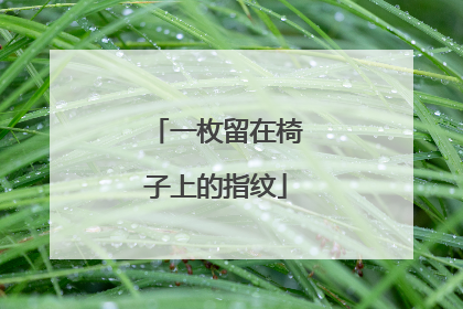 一枚留在椅子上的指纹