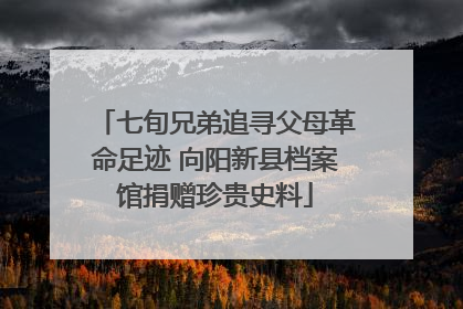 七旬兄弟追寻父母革命足迹 向阳新县档案馆捐赠珍贵史料