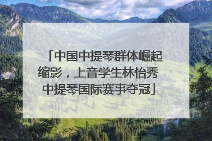 中国中提琴群体崛起缩影，上音学生林怡秀中提琴国际赛事夺冠