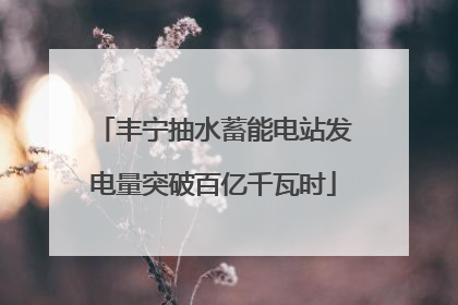 丰宁抽水蓄能电站发电量突破百亿千瓦时