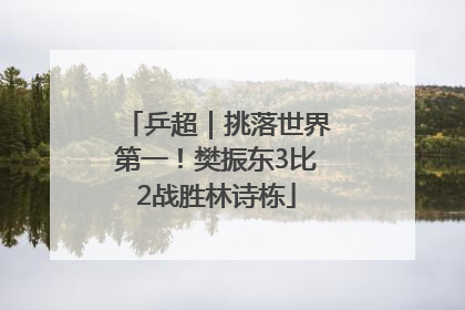 乒超｜挑落世界第一！樊振东3比2战胜林诗栋