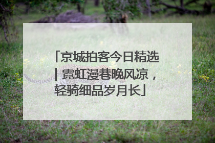 京城拍客今日精选｜霓虹漫巷晚风凉，轻骑细品岁月长