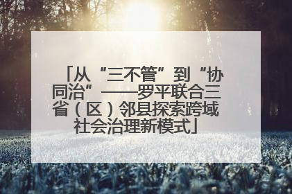 从“三不管”到“协同治”——罗平联合三省（区）邻县探索跨域社会治理新模式