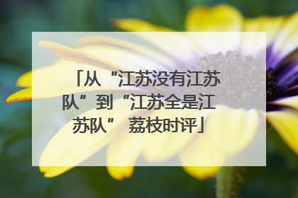 从“江苏没有江苏队”到“江苏全是江苏队” 荔枝时评