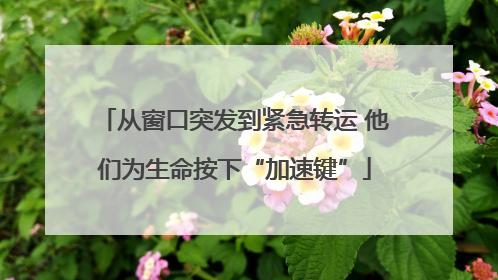 从窗口突发到紧急转运 他们为生命按下“加速键”