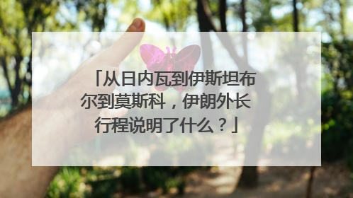 从日内瓦到伊斯坦布尔到莫斯科，伊朗外长行程说明了什么？