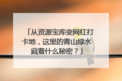 从资源宝库变网红打卡地，这里的青山绿水藏着什么秘密？