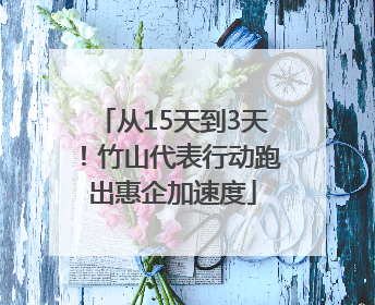 从15天到3天！竹山代表行动跑出惠企加速度