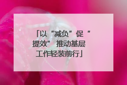 以“减负”促“提效” 推动基层工作轻装前行