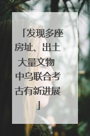 发现多座房址、出土大量文物 中乌联合考古有新进展