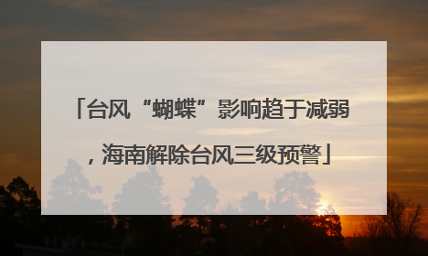 台风“蝴蝶”影响趋于减弱，海南解除台风三级预警
