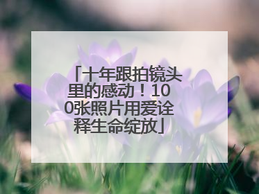 十年跟拍镜头里的感动！100张照片用爱诠释生命绽放